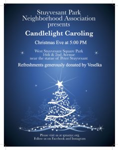 SPNA Candlelight Caroling Poster